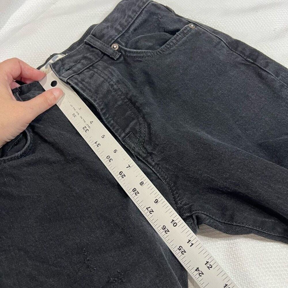 Free People Jeans Womens 25 Black Distressed Skinny Button Fly Edgy‎ Grunge - Picture 7 of 9